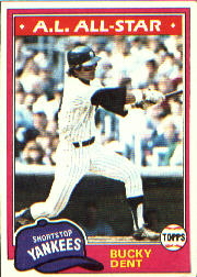 1981 Topps Baseball Cards      650     Bucky Dent